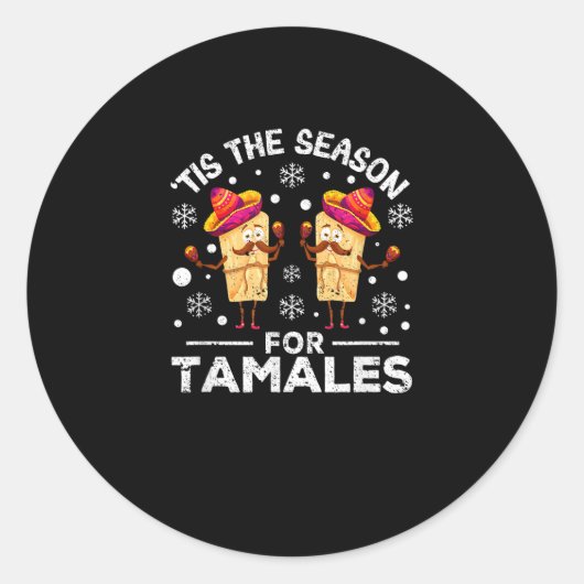 Funny Christmas Mexican Food Tis The Season For Ta Runder Aufkleber (Vorderseite)