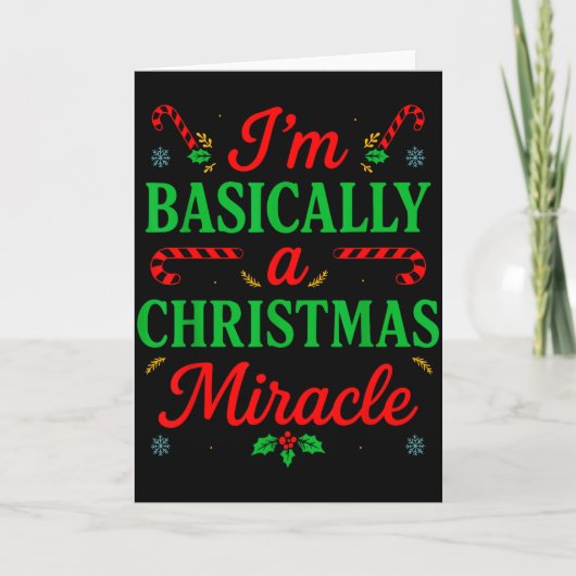 Funny Christmas Miracle Festive Xmas Pajama Humor Karte (Vorderseite)