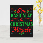 Funny Christmas Miracle Festive Xmas Pajama Humor Karte (Gelbe Blume)
