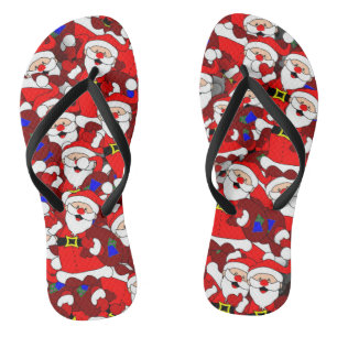 Funny Christmas Modern Whimsical Santa Collage Badesandalen
