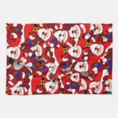 Funny Christmas Modern Whimsical Santa Collage Geschirrtuch (Horizontal)