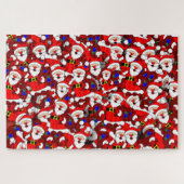 Funny Christmas Modern Whimsical Santa Collage Puzzle (Horizontal)