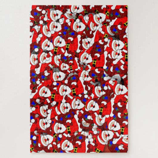 Funny Christmas Modern Whimsical Santa Collage Puzzle (Vertikal)
