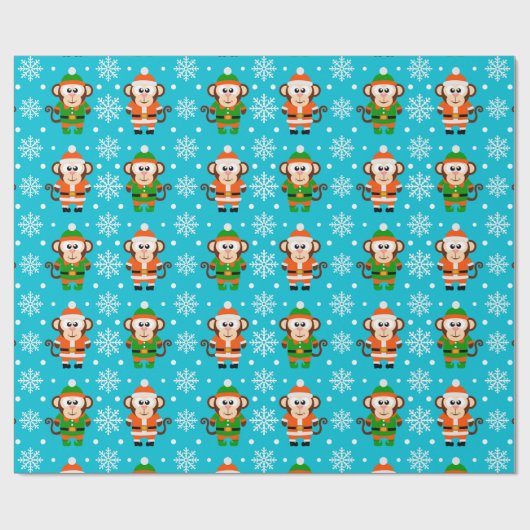 Funny Christmas Monkey Geschenkpapier (Flach)