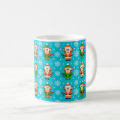 Funny Christmas Monkey Kaffeetasse (VorderseiteRechts)