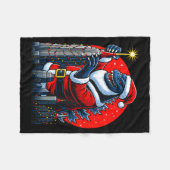 Funny Christmas Monster Santazilla Holiday Dinosau Fleecedecke (Vorderseite (Horizontal))