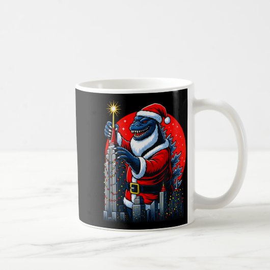 Funny Christmas Monster Santazilla Holiday Dinosau Kaffeetasse (Rechts)