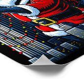 Funny Christmas Monster Santazilla Holiday Dinosau Poster (Ecke)