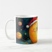 Funny Christmas Moon Galaxy Feier Kaffeetasse (Links)