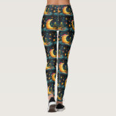 Funny Christmas Moon Galaxy Feier Leggings (Rückseite)