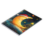 Funny Christmas Moon Galaxy Feier Notizblock (Linke Seite)