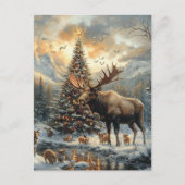 Funny Christmas Moose Postkarte (Vorderseite)