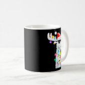 Funny Christmas Moose With Sungles And Holiday Lig Kaffeetasse (VorderseiteRechts)