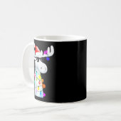 Funny Christmas Moose With Sungles And Holiday Lig Kaffeetasse (Vorderseite Links)