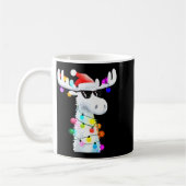 Funny Christmas Moose With Sungles And Holiday Lig Kaffeetasse (Links)