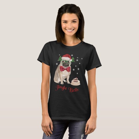 Funny Christmas Mops T-Shirt (Vorne ganz)