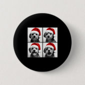 Funny Christmas Morkie Santa Dog Lover Photo Booth Button (Vorderseite)