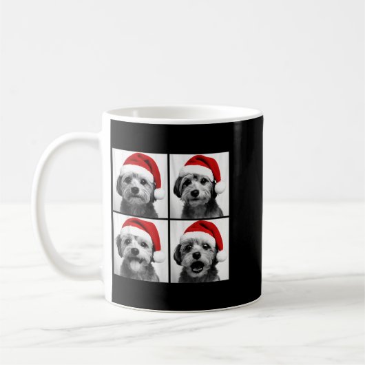 Funny Christmas Morkie Santa Dog Lover Photo Booth Kaffeetasse (Links)