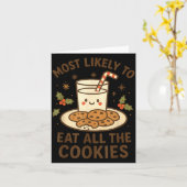 Funny Christmas - Most Likely To Eat All The Cooki Karte (Gelbe Blume)