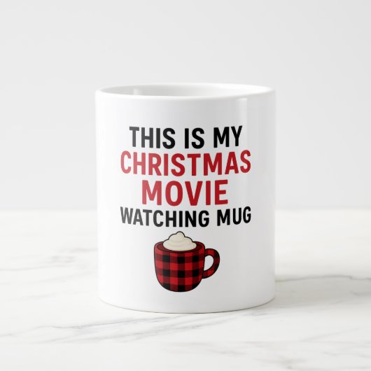 Funny Christmas Movie Watching Mug • Cozy Hot Coco Jumbo-Tasse (Vorderseite)