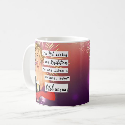 Funny Christmas Mug Best Friend NYE Resolutions Kaffeetasse (Vorderseite Links)