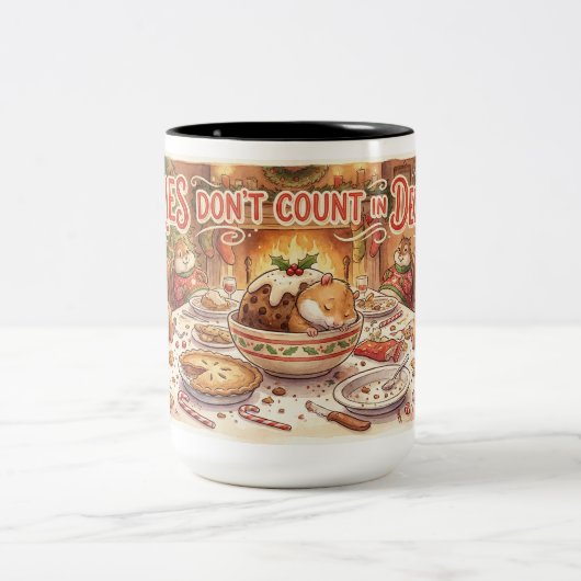 Funny Christmas Mug – “Calories Don’t Count in Dec Zweifarbige Tasse (Mittel)