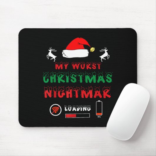 Funny Christmas My Worst For Gamers  Mousepad (Mit Mouse)