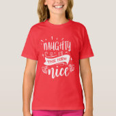 Funny Christmas Naughty ist das neue Nizza Monogra T-Shirt (Vorderseite)