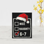 Funny Christmas Naughty Nice 6-7 List Santa Claus Karte (Gelbe Blume)