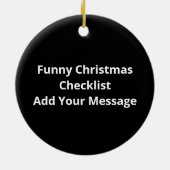 Funny Christmas Naughty Nice Santa Checklist Keramik Ornament (Hinten)