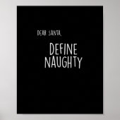 Funny Christmas Naughty Nice Santa Checklist Poster (Vorne)