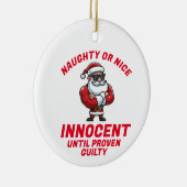 Funny Christmas Naughty oder Nizza - Beweisen Sie Keramik Ornament (Rechts)