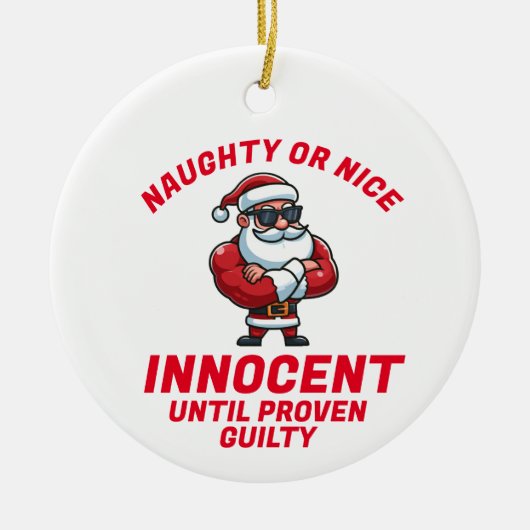 Funny Christmas Naughty oder Nizza - Beweisen Sie Keramik Ornament (Vorne)