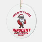Funny Christmas Naughty oder Nizza - Beweisen Sie Keramik Ornament (Links)