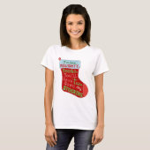 Funny Christmas Naughty Strumpf Santa Claus Joke T-Shirt (Vorne ganz)