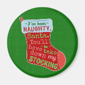 Funny Christmas Naughty Weihnachtsmann Strumpf Jok Magnet (Vorne)