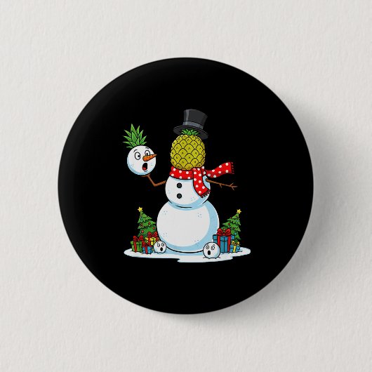 Funny Christmas Ne Snowman Xmas Mens Womens Kids Button (Vorderseite)