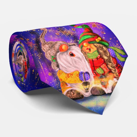Funny Christmas Neck Tie Geschenk Gesang Couple Gn Krawatte (Gerollt)