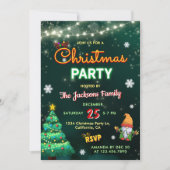 Funny Christmas Neon Sign Party Einladung (Vorderseite)