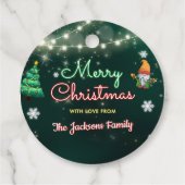 Funny Christmas Neon Sign Party Geschenkanhänger (Rückseite)