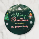 Funny Christmas Neon Sign Party Geschenkanhänger (Vorderseite)