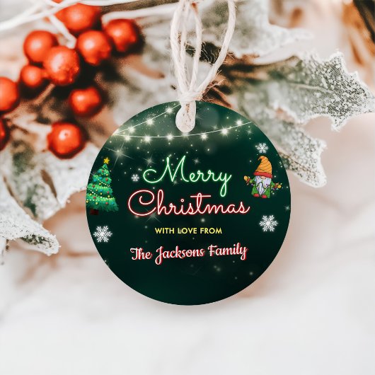 Funny Christmas Neon Sign Party Geschenkanhänger