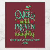 Funny Christmas, Nice bis Proven Naughty Red Weinetikett (Einzelnes Label)