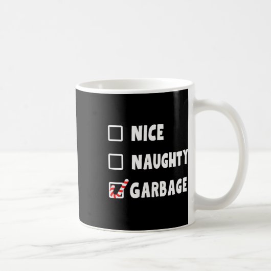 Funny Christmas Nice Naughty Garbage Trump Unterst Kaffeetasse (Rechts)