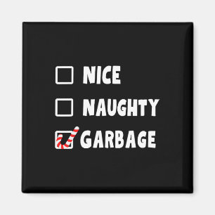 Funny Christmas Nice Naughty Garbage Trump Unterst Magnet