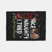 Funny Christmas Nice Naughty I Triday Xmas Fleecedecke (Vorderseite (Horizontal))