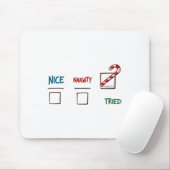 Funny Christmas Nice Naughty I Triday Xmas Mousepad (Mit Mouse)
