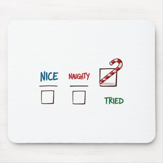 Funny Christmas Nice Naughty I Triday Xmas Mousepad (Vorne)