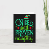 Funny Christmas Nice Until Proven Naughty  Karte (Vorderseite)