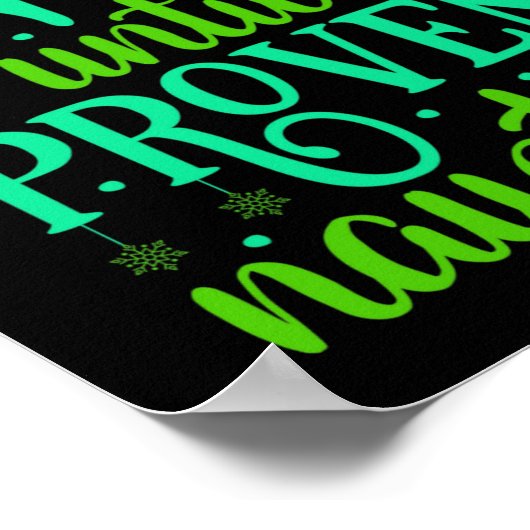 Funny Christmas Nice Until Proven Naughty  Poster (Ecke)